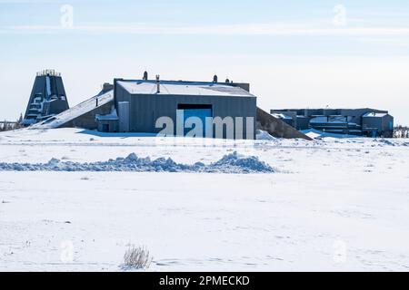 Black Brant Raketenwerfer auf der stillgelegten Raketenanlage in Churchill, Manitoba, Kanada Stockfoto