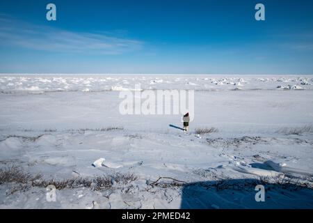 Die Grenze zu Manitoba Nunavut in Hudson Bay von Churchill, Manitoba, Kanada Stockfoto