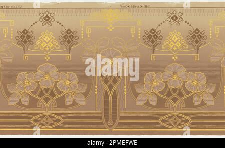 Frieze (USA); hergestellt von York Card & Paper Co.; maschinenbedrucktes Papier; 172,5 x 49 cm (67 15/16 x 19 5/16 Zoll) Stockfoto
