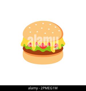 Online-Shopping, Lebensmittellieferung. Symbole zum Ausdrücken, Lieferung nach Hause. Fastfood. Burger. Vektordarstellung Stock Vektor