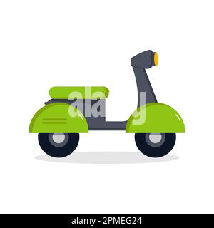 Online-Shopping, Lebensmittellieferung. Symbole zum Ausdrücken, Lieferung nach Hause. Lieferung mit blauem Roller. Vektordarstellung Stock Vektor