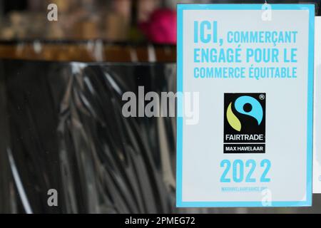 Bordeaux , Aquitaine France - 12 02 2023 : Max havelaar Fairtrade Logo und Text Brand Association französisches Mitglied von FLO International Stockfoto