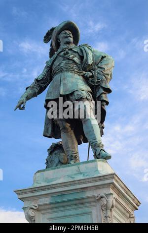 Die Statue von Gustav II Adolf auf dem Gustav Adolfs Platz im Zentrum von Göteborg Schweden. Stockfoto