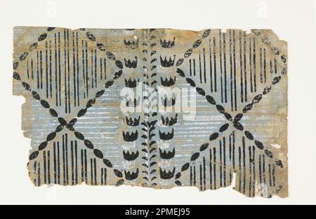 Seitenwand – Fragment (England); Blockdruck, Staupe, handgefertigtes Papier; 23 x 14 cm (9 1/16 x 5 1/2 Zoll) Stockfoto