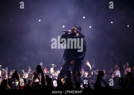 Der in Toronto geborene Rapper NAV tritt auf der Bühne der Scotiabank Arena in Toronto, KANADA Stockfoto