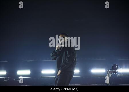 Der in Toronto geborene Rapper NAV tritt auf der Bühne der Scotiabank Arena in Toronto, KANADA Stockfoto