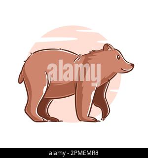 Vektor handgezeichnete Bär-Zeichentrickfigur Stock Vektor