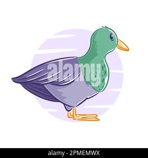 Von Hand gezogene Vektorenten fliegen Cartoon-Figur Stock Vektor