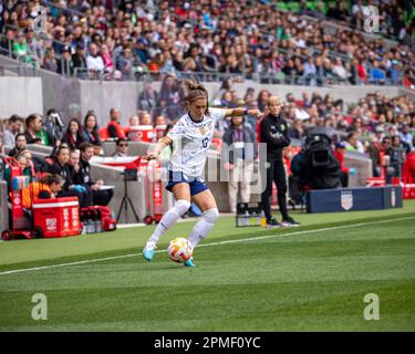 Austin, Usa. 08. April 2023. Alex Morgan (13 USA) im Q2 Stadium in Austin, Texas, USA (keine kommerzielle Nutzung). (Elyanna Garcia/SPP) Kredit: SPP Sport Press Photo. Alamy Live News Stockfoto