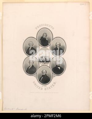 Print, Portraits of United State; Print Maker: Frederick T. Stuart (1837–1913); USA; Unterstützung für Stahlgravierung: Weißes gewebtes Papier; 23 x 15,3 cm (9 1/16 x 6 Zoll) Matte: 35,6 x 45,7 cm (14 x 18 Zoll) Stockfoto