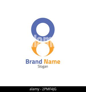 Abstraktes Logo in Form von Zahlen und Personen. Stock Vektor