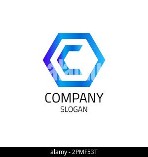 Sechseckiges Monogramm-Logo und Buchstabe. Stock Vektor