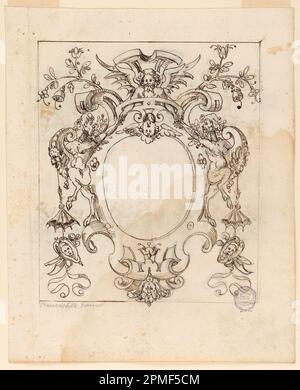 Zeichnen, groteskes Design; Italien; Holzkohle, Stift und Tinte auf Papier Stockfoto