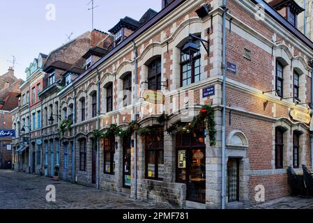 Frankreich, Nord, Lille, Place aux Oignons, Estaminet, Café Au Vieux de la Vieille Stockfoto