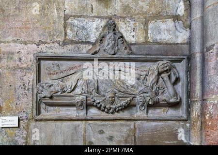 Frankreich, Aube, Troyes, Place Vernier, Basilika Saint-Urbain, Gotik, Jungfrau oder Heilige Frau Stockfoto