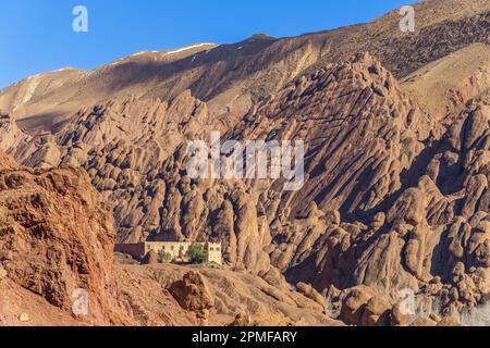 Marokko, Dades-Tal, Tamellalt-Dorf, die Klippe der Affenfinger Stockfoto