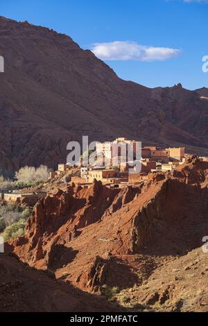 Marokko, Dades-Tal, Tamellalt-Dorf am Fuße des Hohen Atlas Stockfoto