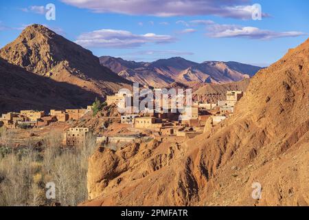 Marokko, Dades-Tal, Tamellalt-Dorf am Fuße des Hohen Atlas Stockfoto