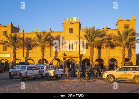 Marokko, Provinz Zagora, N'Kob (oder Nkob), das Dorf mit 45 Kasbahs, Kasbah Ennakb Hotel Stockfoto