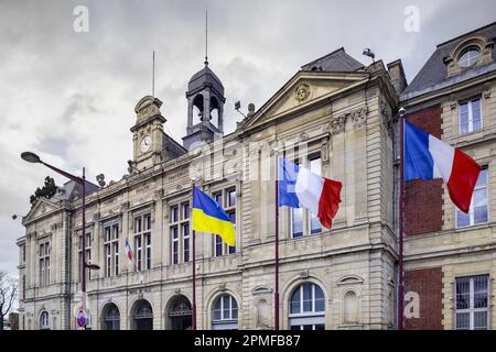 Frankreich, seine-Maritime, Elbeuf-sur-seine, als französische Städte und Länder der Kunst und Geschichte bezeichnet, Elbeuf Rathaus, erbaut im Jahr 1870 vom Architekten Emile Wut Stockfoto