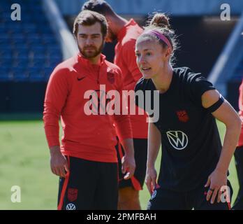 St. Louis, Usa. 10. April 2023. St. Louis, USA, 10. April 2023: Becky Sauerbrunn Training mit dem USWNT in ihrer Heimatstadt St. Louis. Stadtpark – St. Louis, Missouri. (KEINE KOMMERZIELLE NUTZUNG) (Kat Farris/SPP) Guthaben: SPP Sport Press Photo. Alamy Live News Stockfoto