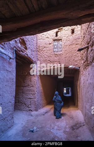 Marokko, Provinz Zagora, M'Hamid El Ghizlane, das alte Dorf vor den Toren der Wüste, die befestigte Kasbah Stockfoto