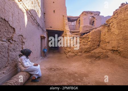 Marokko, Provinz Zagora, M'Hamid El Ghizlane, das alte Dorf vor den Toren der Wüste, die befestigte Kasbah Stockfoto