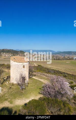 Frankreich, Vaucluse, Luberon Regional Natural Park, Apt, Salignan Mill (Luftaufnahme) Stockfoto