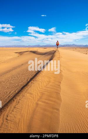 Marokko, Provinz Tata, Sanddünen auf der Straße nach Zagora Stockfoto