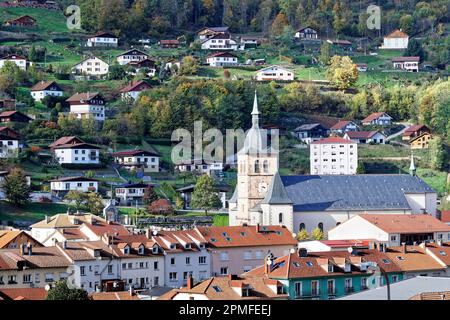 Frankreich, Vogesen (88), Ballons des Vosges Regional Natural Park, La Bresse, Kirche Saint-Laurent de La Bresse Stockfoto