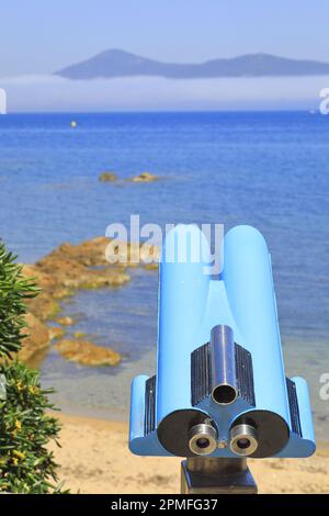 Frankreich, Var, Saint Tropez, Plage de la Ponche, Galaxy Panorama Teleskop Stockfoto