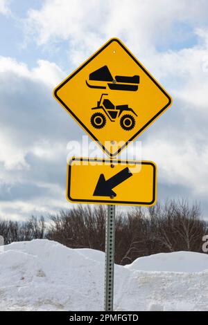 Kanada, Provinz Quebec, Saint Michel des Saints, Straßenschild Stockfoto