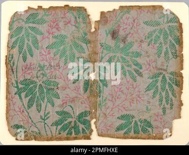 Sidewall – Fragment (England); Blockdruck, Staupe Stockfoto