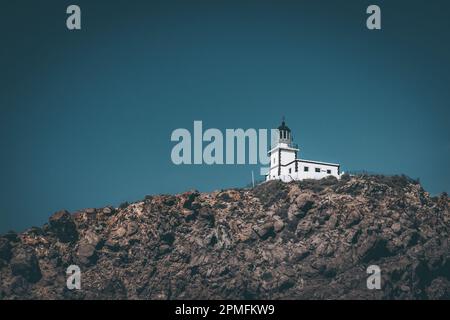 Akrotiri Leuchtturm, Santorin, Griechenland Stockfoto