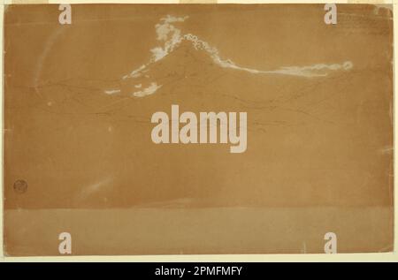 Zeichnung, Mount Chimborazo, in der Nähe von Guanojo und Guaranda, Ecuador; Frederic Edwin Church (amerikanisch, 1826–1900); Ecuador; Graphit, Pinsel und weißer Gouache auf grauem Papier; Blatt: 35,5 x 54,7 cm (14 x 21 9/16 Zoll) Stockfoto
