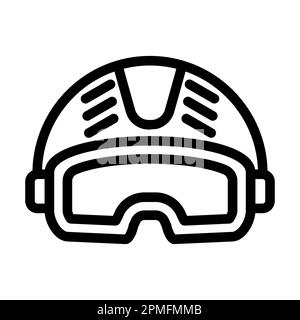 Helm Vector Thick Line Symbol Für Den Persönlichen Und Gewerblichen Gebrauch. Stockfoto
