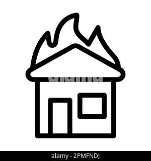 Burning House Vector – Symbol Für Dicke Linien Für Den Persönlichen Und Gewerblichen Gebrauch. Stockfoto