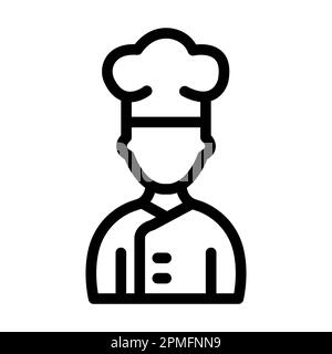 Chef Vector Thick Line Symbol Für Den Persönlichen Und Kommerziellen Gebrauch. Stockfoto