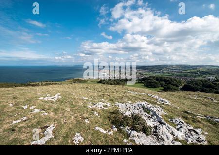 Creigiau Rhiwledyn oder Little Ormes Fahren Sie auf der Nordwales Küste in Richtung Penrhyn Bay Stockfoto