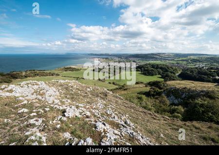 Creigiau Rhiwledyn oder Little Ormes Fahren Sie auf der Nordwales Küste in Richtung Penrhyn Bay Stockfoto