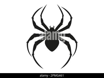 Black Spider Clipart. Arachnia. Abbildung: Schwarze Spinne Stock Vektor