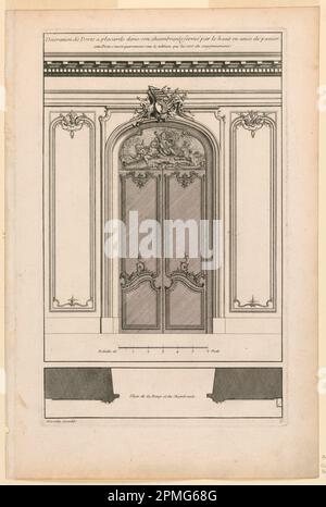 Print, Plate 5, „Decoration d'une Portal double à placards dans son chambrante fermé...“; entworfen von Jacques-Francois Blondel (Französisch, 1705 - 1774); Veröffentlicht von Jean Mariette (1660 - 1742); Frankreich; Gravur auf Papier; 41,2 x 27,5 cm (16 1/4 x 10 13/16 Zoll); 1959-85-35 Stockfoto