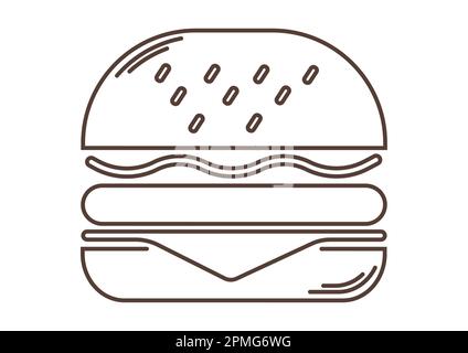 Schmackhafter Hamburger Flach-Design-Ikone Vector Stock Vektor