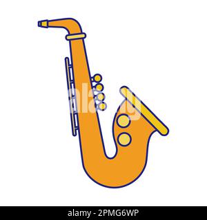 Saxophone Icon Flat Design Vector (Saxophon-Symbol Flacher Konstruktionsv Stock Vektor