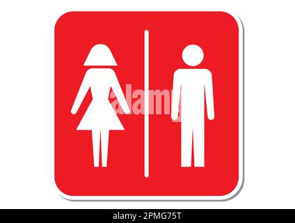 Klo-Schild, Symbol für separate Toilette. Mann und Frau Ikone. Klo-Piktogramm für Mädchen und Jungen Stock Vektor