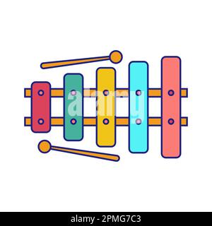 Xylophone Symbol Flat Design Vector (Xylophone-Symbol – Flacher Konstruktionsv Stock Vektor