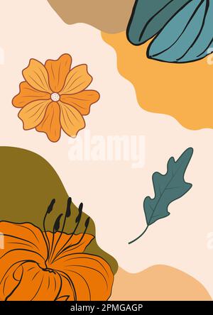 Abstraktes, farbenfrohes Blumendesign im Hintergrund Stock Vektor