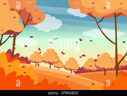Wunderschöne Herbstlandschaft Im Hintergrund Stock Vektor