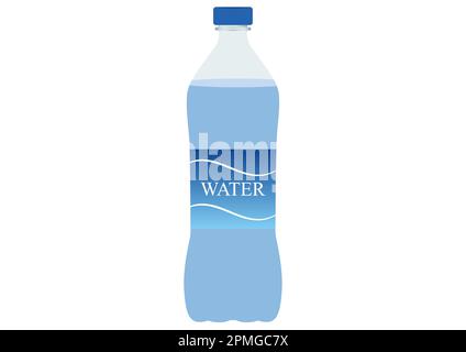 Eine Flasche Wasser. Eine Flasche Wasser auf weißem Hintergrund isoliert Stock Vektor