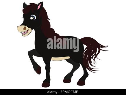 Cartoon Süßes Pferd. Vector Black-Pferd Stock Vektor